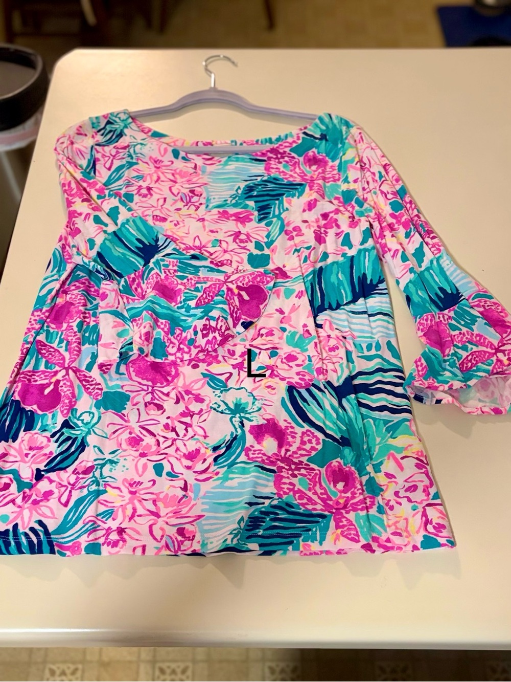 Lilly Pulitzer Pink, Teal & Aqua Floral Scoop-Neck Tunic